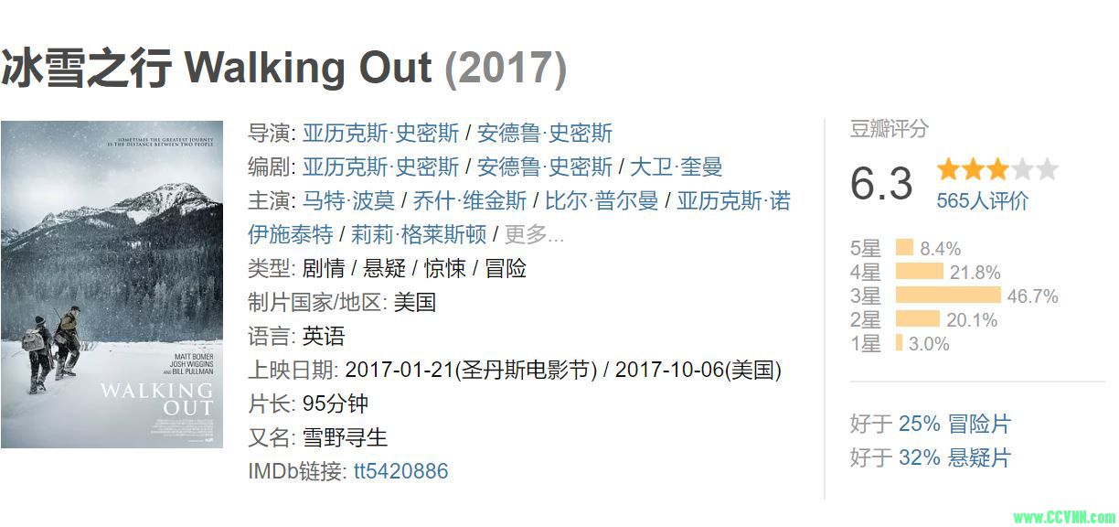 [被低估的好片]2017【冰雪之行】[720p.BluRay.x264-DRONES .mkv 4.37G/自封中英字幕[RAR][百度云]