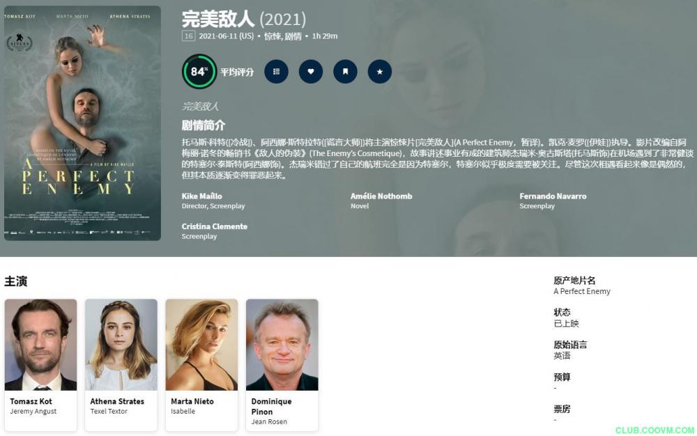 A.Perfect.Enemy.2021.1080p.WEB-DL.DD5.1.H.264 3.2G 英语无字幕　-百度网盘