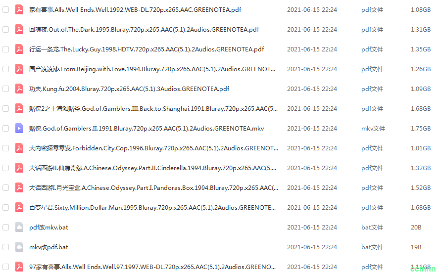 周星驰1988-2004电影高清合集.Bluray.Web-DL.HDTV.720p.HEVC.x265.国粤双语  共42.42G-百度网盘