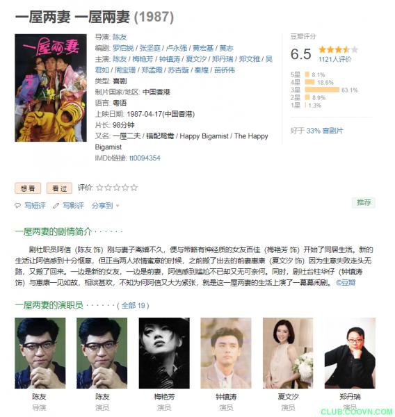 【稀缺】[一屋两妻][1987][喜剧][香港][国粤双语中字][MKV-1080P][2.11G] 陈友/梅艳芳/钟镇涛/夏文汐-百度网盘