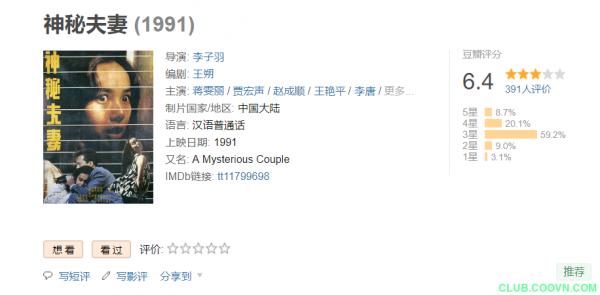 【稀缺】[神秘夫妻][1991][剧情][中国][国语无字][MP4-1080P][1.45G]蒋雯丽/贾宏声/赵成顺/王艳平 -百度网盘