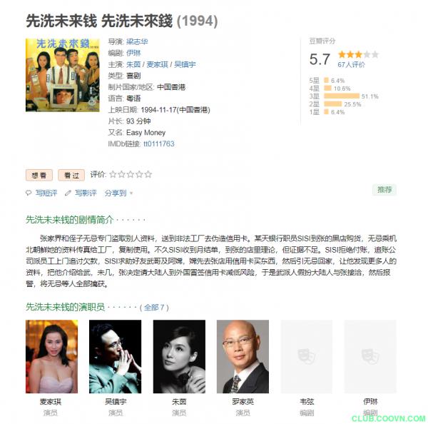 【稀缺】 [先洗未来钱][1994][喜剧][香港][粤语中字][MKV-720P][1.62G] 朱茵/麦家琪/吴镇宇-百度网盘